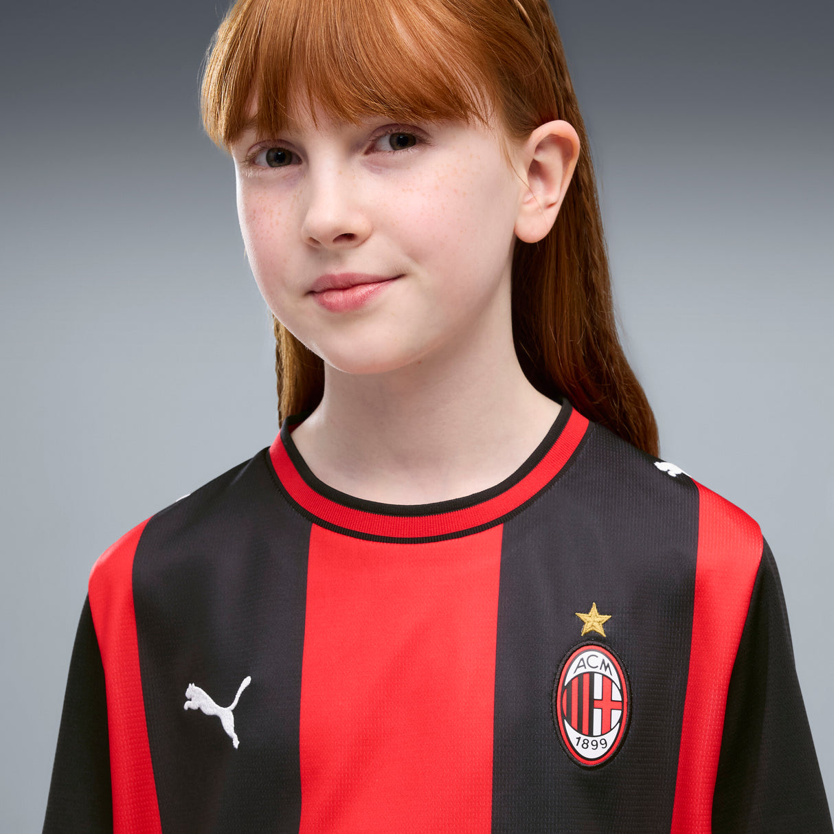 Camiseta de Fútbol PUMA AC Milan Local para Jóvenes 2026 - Negro/Rojo