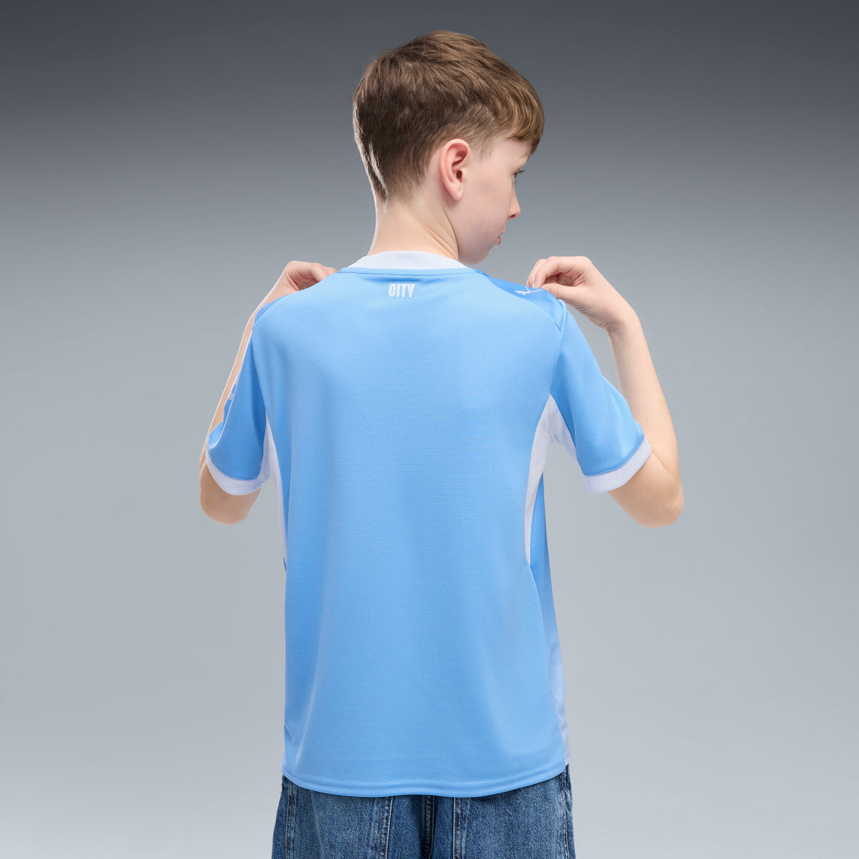 PUMA Manchester City Camiseta de fútbol juvenil de local 2026 - Azul claro/Azul hielo