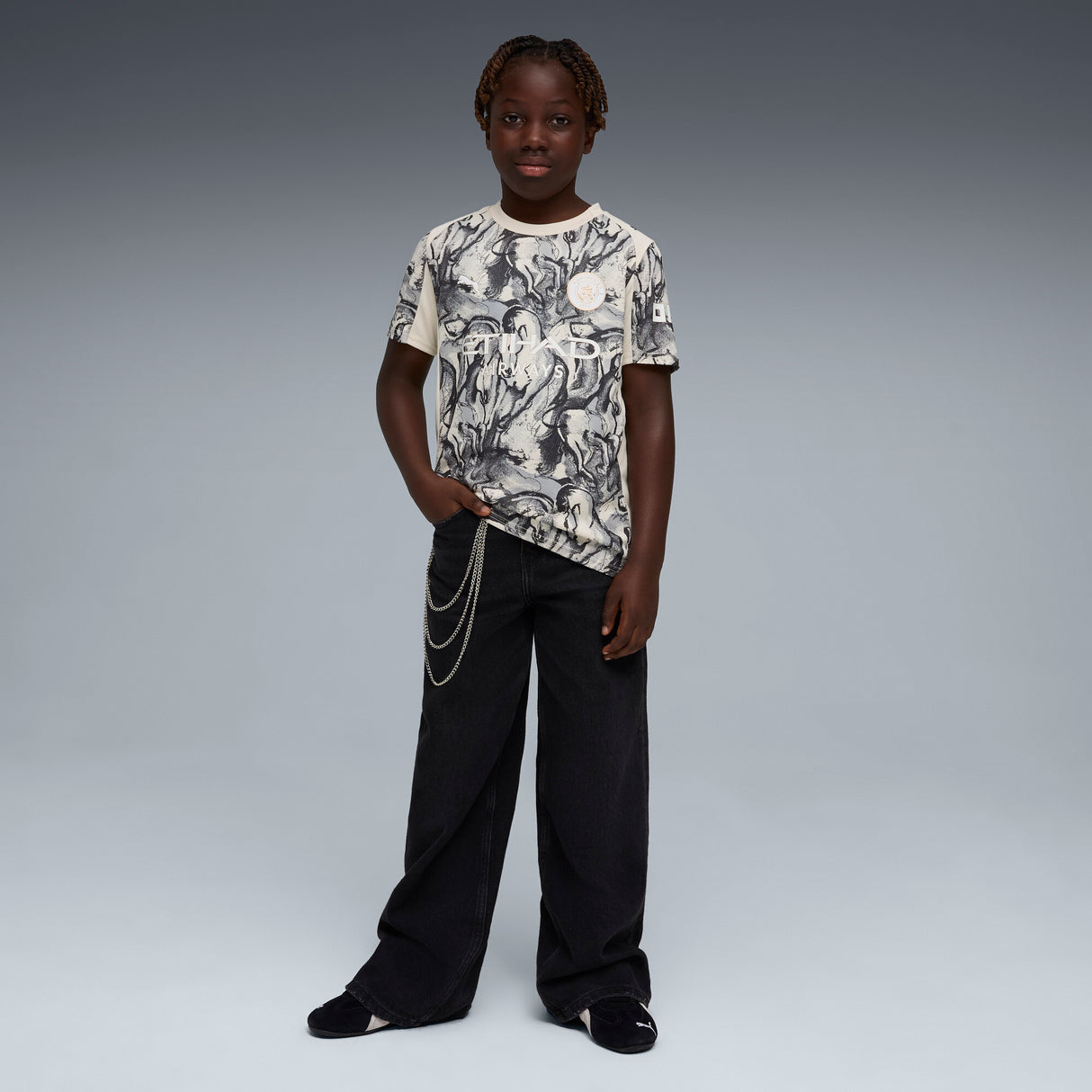 PUMA Manchester City Year Of The Horse Youth Soccer Jersey 2026 - Alpine Snow/Dark Gray