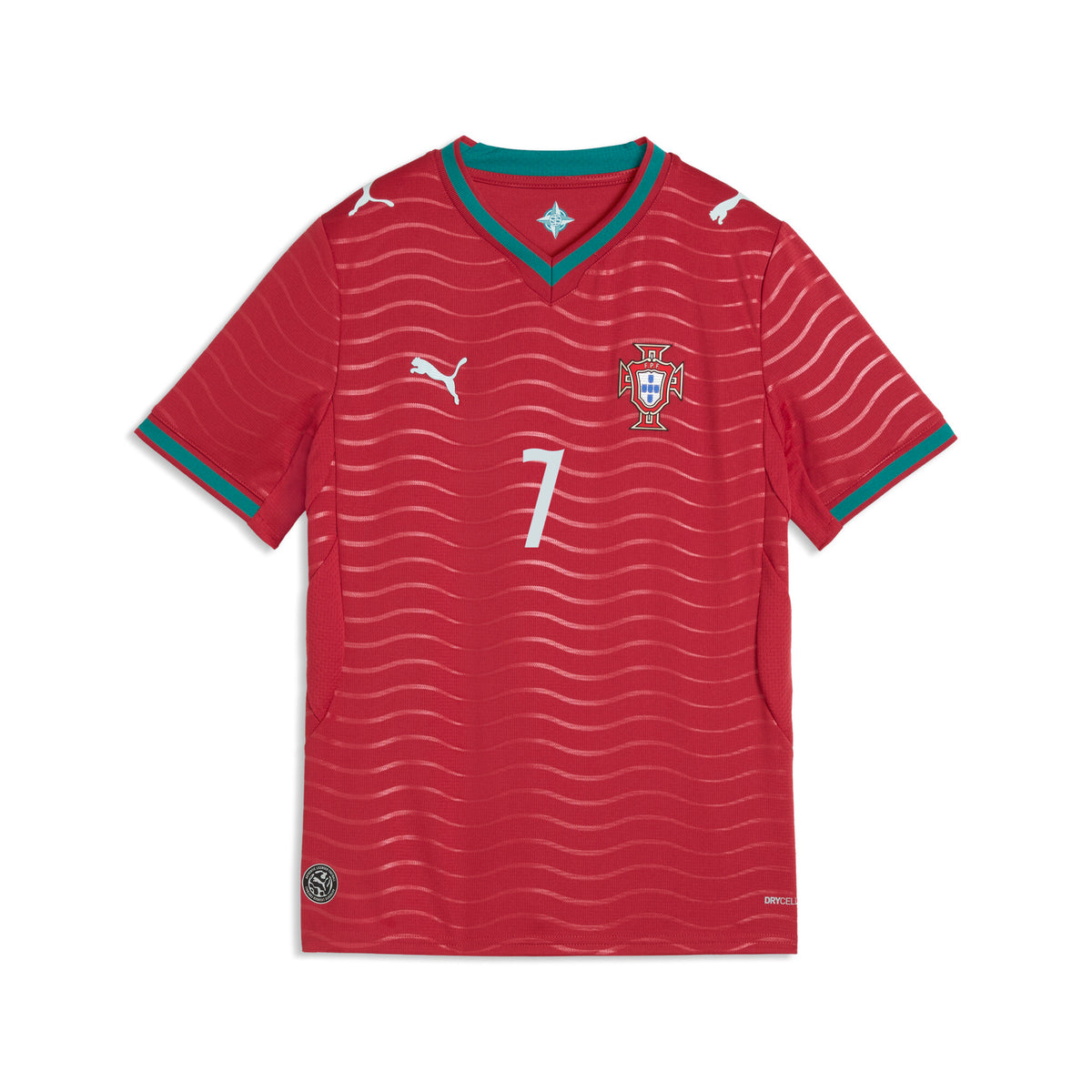 PUMA Portugal Home Cristiano Ronaldo CR7 Youth Soccer Jersey 2026 - Red/Green