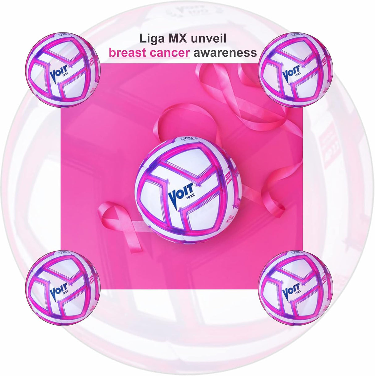 Voit Pro Officia FIFA Match Soccer Soccer Ball - White/Pink
