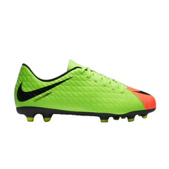 Nike Kids' Jr. Hypervenom Phade III (FG) Firm-Ground Football Boot Electric Green/Black