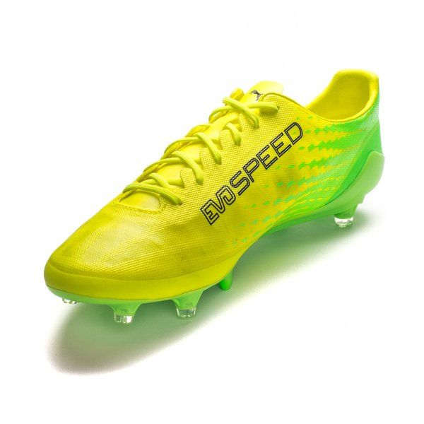 PUMA Evospeed 17 SL FG Firm Ground Soccer Cleats - Safety Yellow/Black/Green Gecko