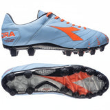 Diadora Evoluzione K-Leather Pro FG Firm Ground Soccer Cleats - Powder Blue/Red