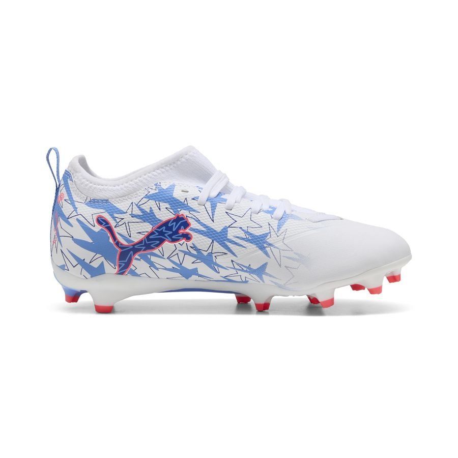 PUMA Ultra 6 Match FG/AG Christian Pulisic X Kidsuper FG/AG Youth Soccer Cleats - White/Pink Lilac/Dusky Blue