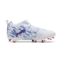PUMA Ultra 6 Match FG/AG Christian Pulisic X Kidsuper FG/AG Youth Soccer Cleats - White/Pink Lilac/Dusky Blue