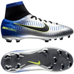Nike Kids' Neymar Jr. Mercurial Victory VI Dynamic Fit (FG) Firm-Ground Football Boot Racer Blue/Black/Volt