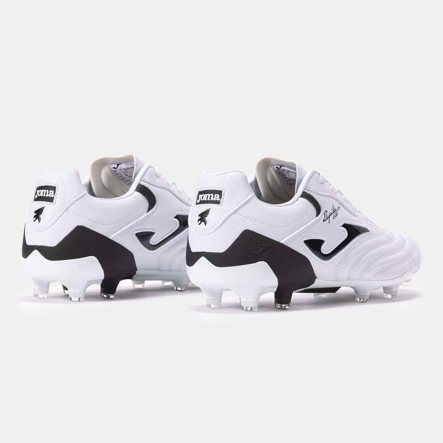 Joma Aguila Cup 2402 FG Firm Ground Soccer Cleats - White/Black