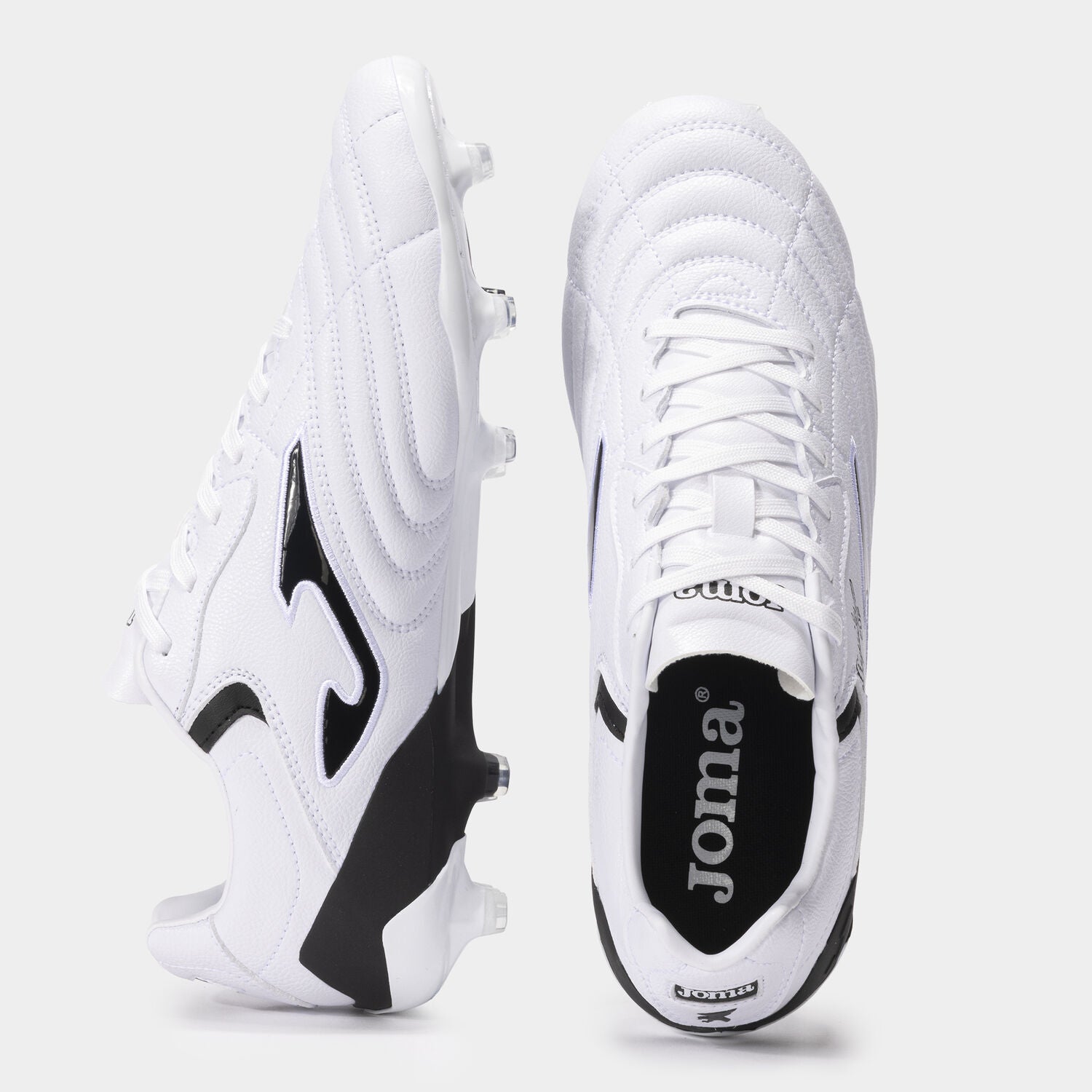 Joma Aguila Cup 2402 FG Firm Ground Soccer Cleats - White/Black