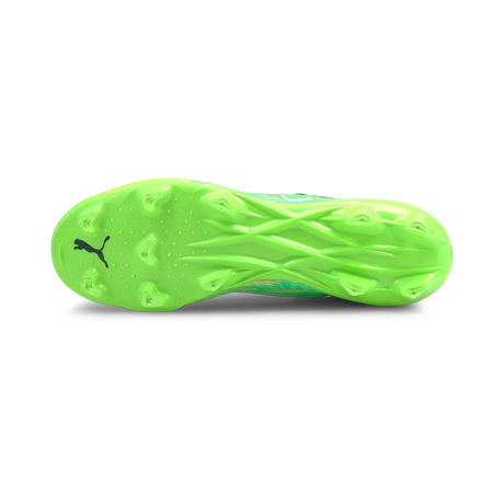 PUMA Ultra 1.3 FG/AG Botas de fútbol para terreno firme - Green Glare/Elektro Aqua/Spellbound