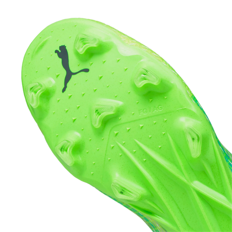 PUMA Ultra 1.3 FG/AG Botas de fútbol para terreno firme - Green Glare/Elektro Aqua/Spellbound