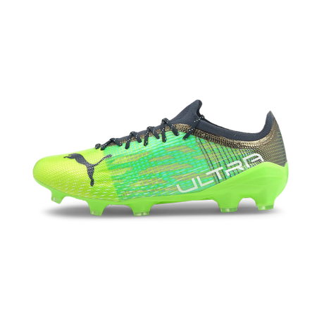PUMA Ultra 1.3 FG/AG Botas de fútbol para terreno firme - Green Glare/Elektro Aqua/Spellbound