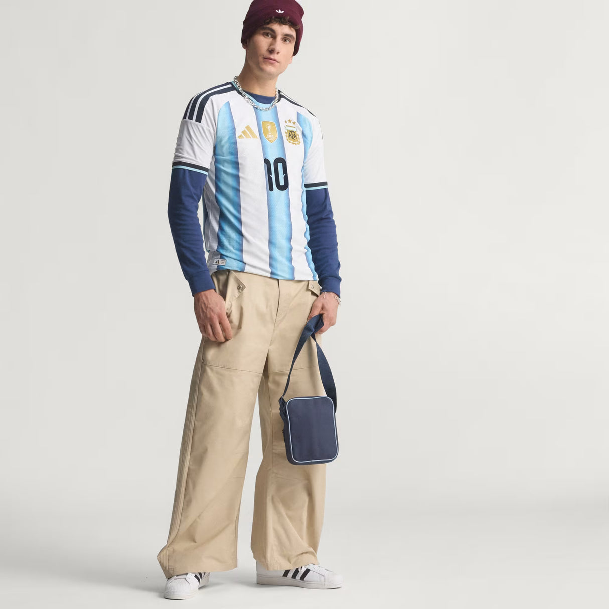 adidas Argentina Home 10 Authentic Men's Soccer Jersey 2026 - White/Blue