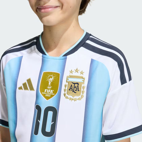 adidas Argentina Home 10 Messi Youth Soccer Jersey 26 - White/Blue