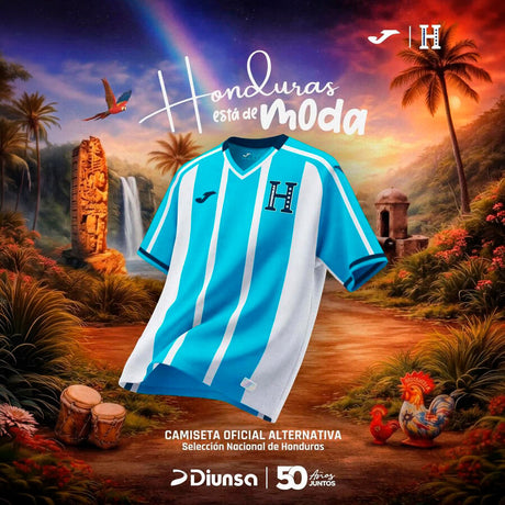 Joma Honduras Away Men's Soccer Jersey 26 - Sky Blue/White