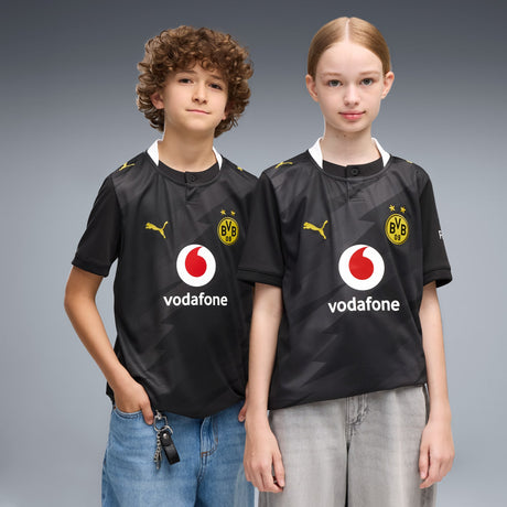 PUMA Borussia Dortmund Away Youth Soccer Jersey 2026 - Black/Dark Gray