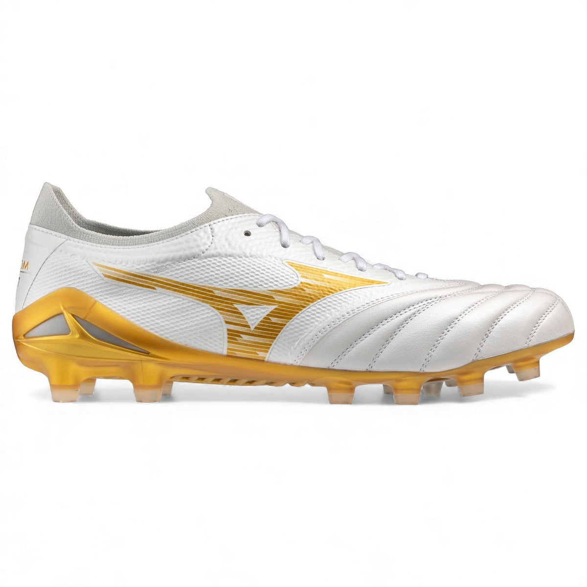 Mizuno Morelia Neo IV Elite FG Firm Ground Soccer Cleats - White/Gold
