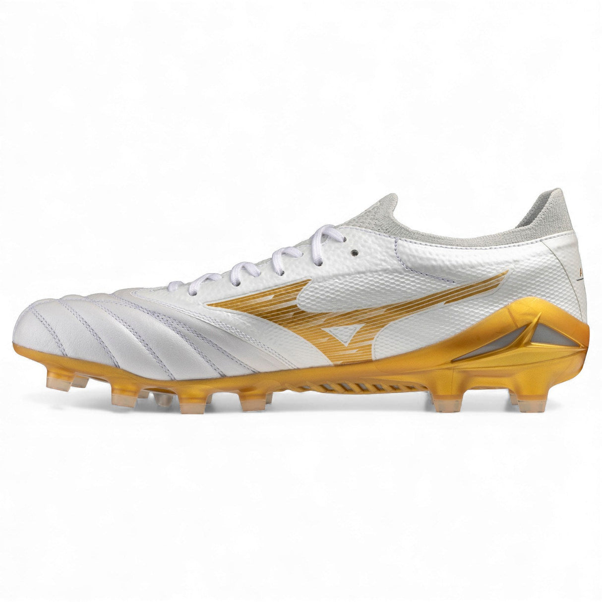 Mizuno Morelia Neo IV Elite FG Firm Ground Soccer Cleats - White/Gold