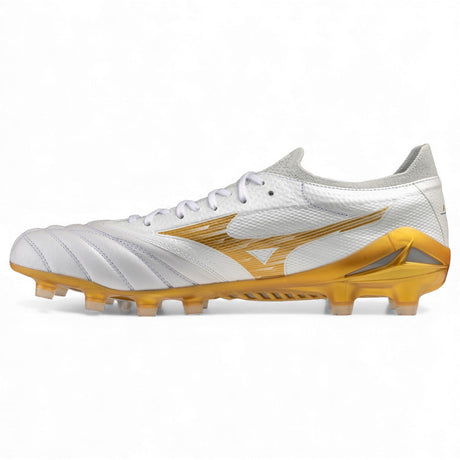 Mizuno Morelia Neo IV Elite FG Firm Ground Soccer Cleats - White/Gold
