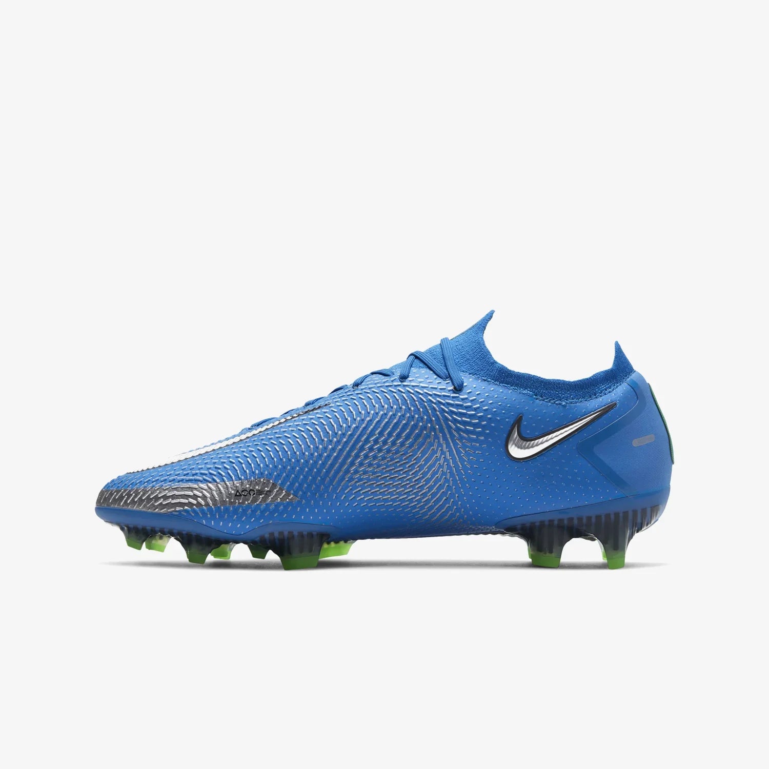 Nike Phantom GT Elite FG Firm Ground Soccer Cleat Photo Blue Metallic Silver Rage Green Black 12.5