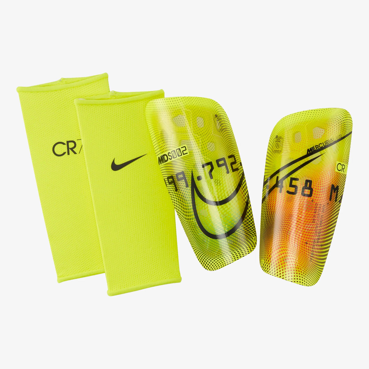 Nike Mercurial Lite CR7 Soccer Shin Guards - Lemon Venom/Orange
