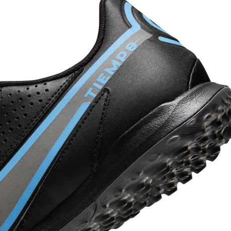 Nike Tiempo Legend 9 Academy TF Turfs Soccer Cleats - Black/Black/Iron Grey