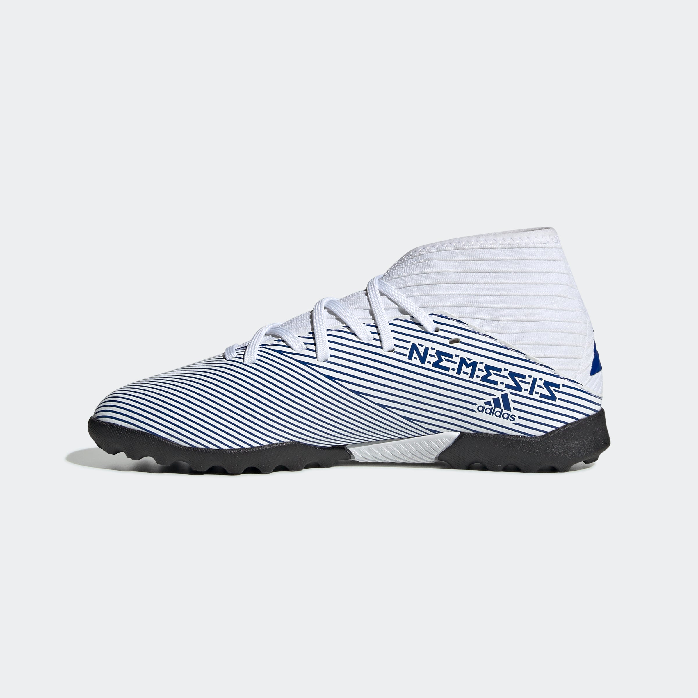 adidas Nemeziz 19.3 TF Turf Youth Soccer Cleats - White/Royal