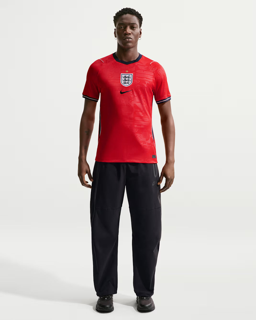 Nike England Away Men's Soccer Jersey 2026 - Speed Red/Obsidian/White/Obsidian