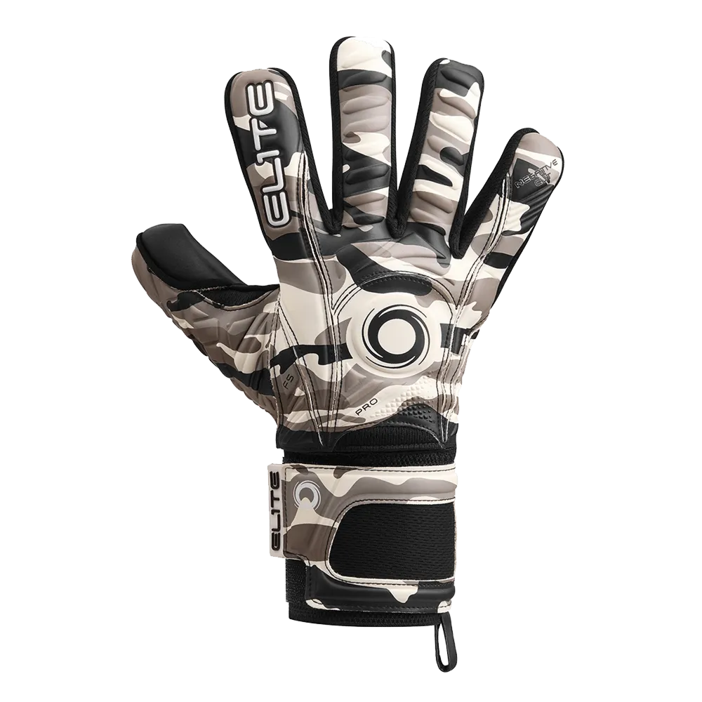 Guantes de portero de fútbol Elite Sport Combat N - Negro/Blanco/Gris