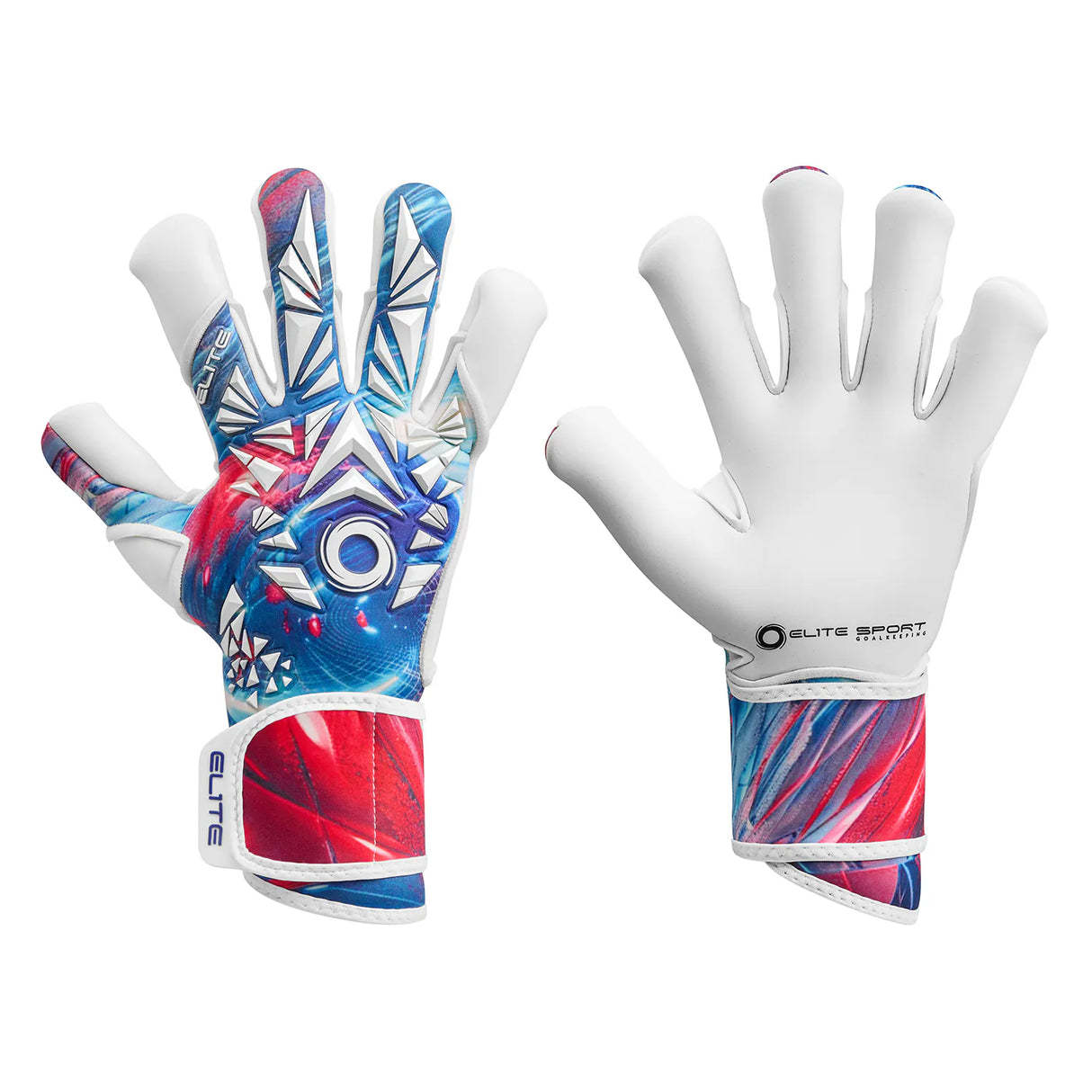 Guantes de Portero Elite Sport Quartz de Cuarzo - Blanco/Azul/Rojo