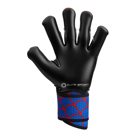 Elite Sport Spin Goalkeeper Soccer Gloves - Black/Red/Blue
