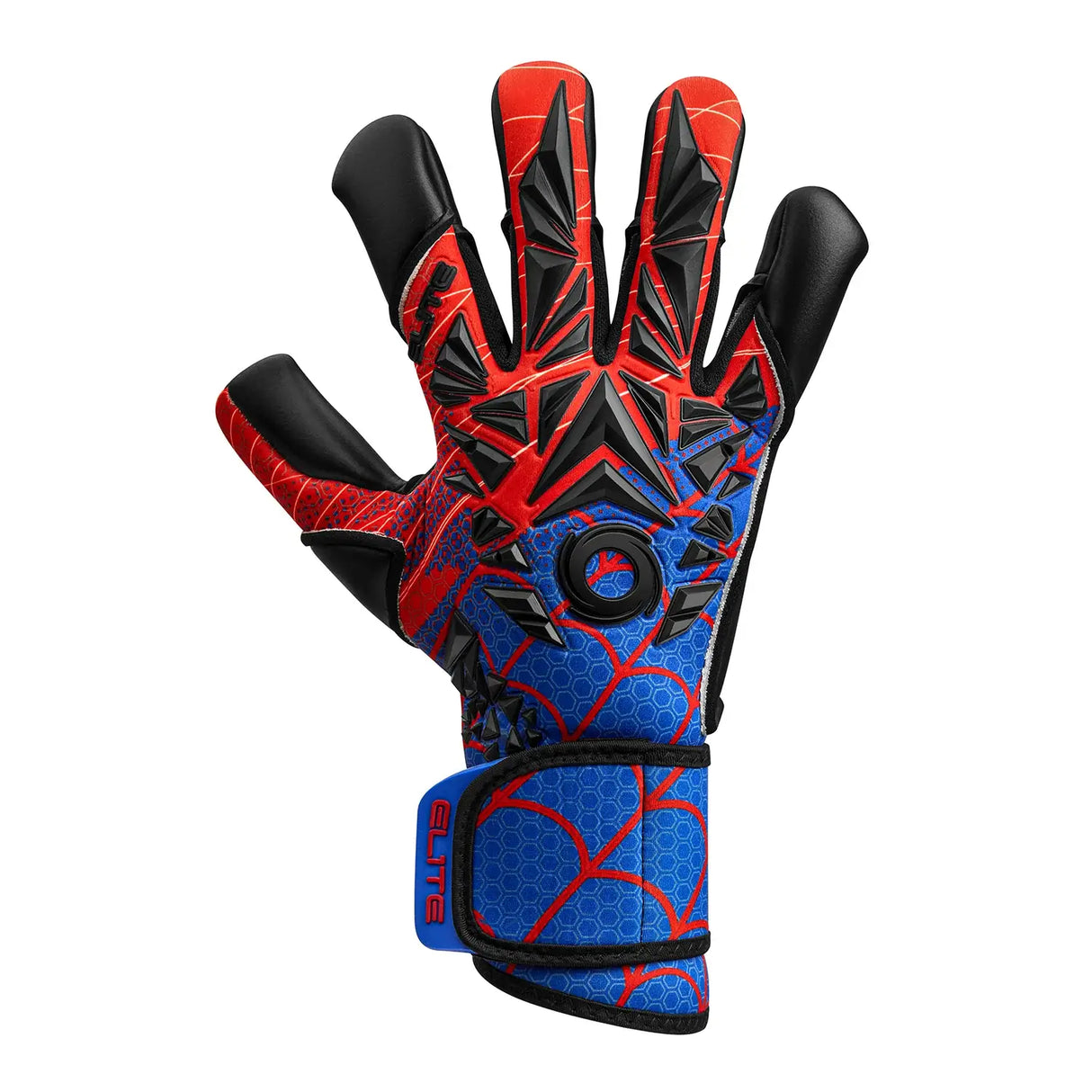 Guantes de portero de fútbol Elite Sport Spin - Negro/Rojo/Azul