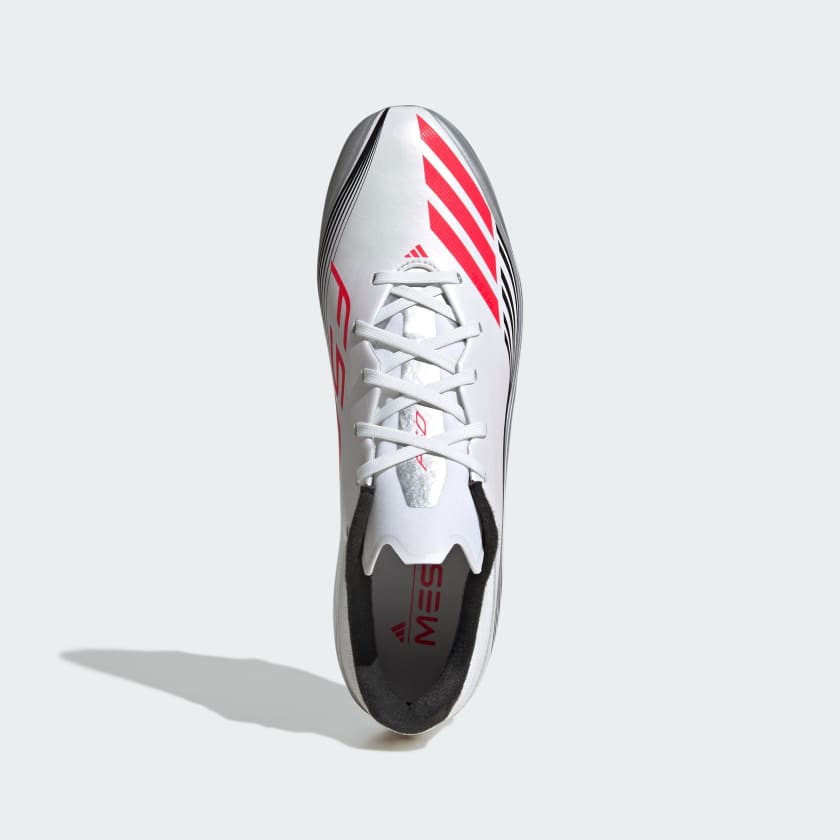 adidas F50 Messi League Firm/Multi-Ground Soccer Cleats - White/Red/Siver