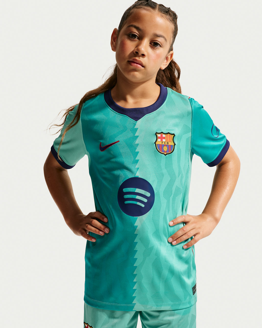 Nike Barcelona Third Youth Soccer Jersey 26/27 - Aqua