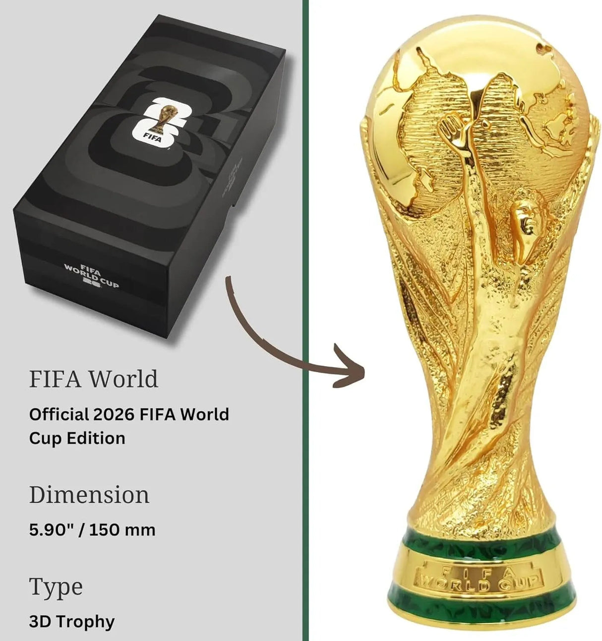 FIFA World Cup 2026 3D Trophy Replica - 6Inch