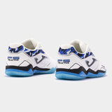 FS REACTIVE 2432 WHITE ROYAL TURF Zapatillas de fútbol sala Fs Reactive 24 para interior, color blanco y azul marino.