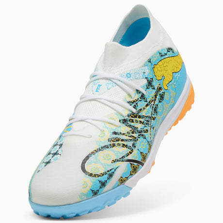 PUMA Future 9 Match Playmaker TT Turf Men's Soccer Cleats - White/Blue