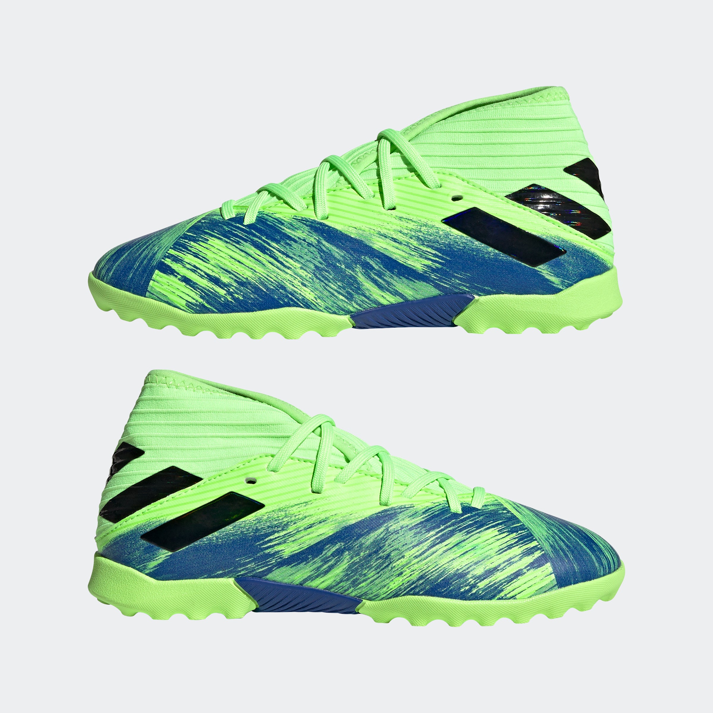 adidas Nemeziz 19.3 TF Turf Youth Soccer Cleats - Signal Green/Black/Royal