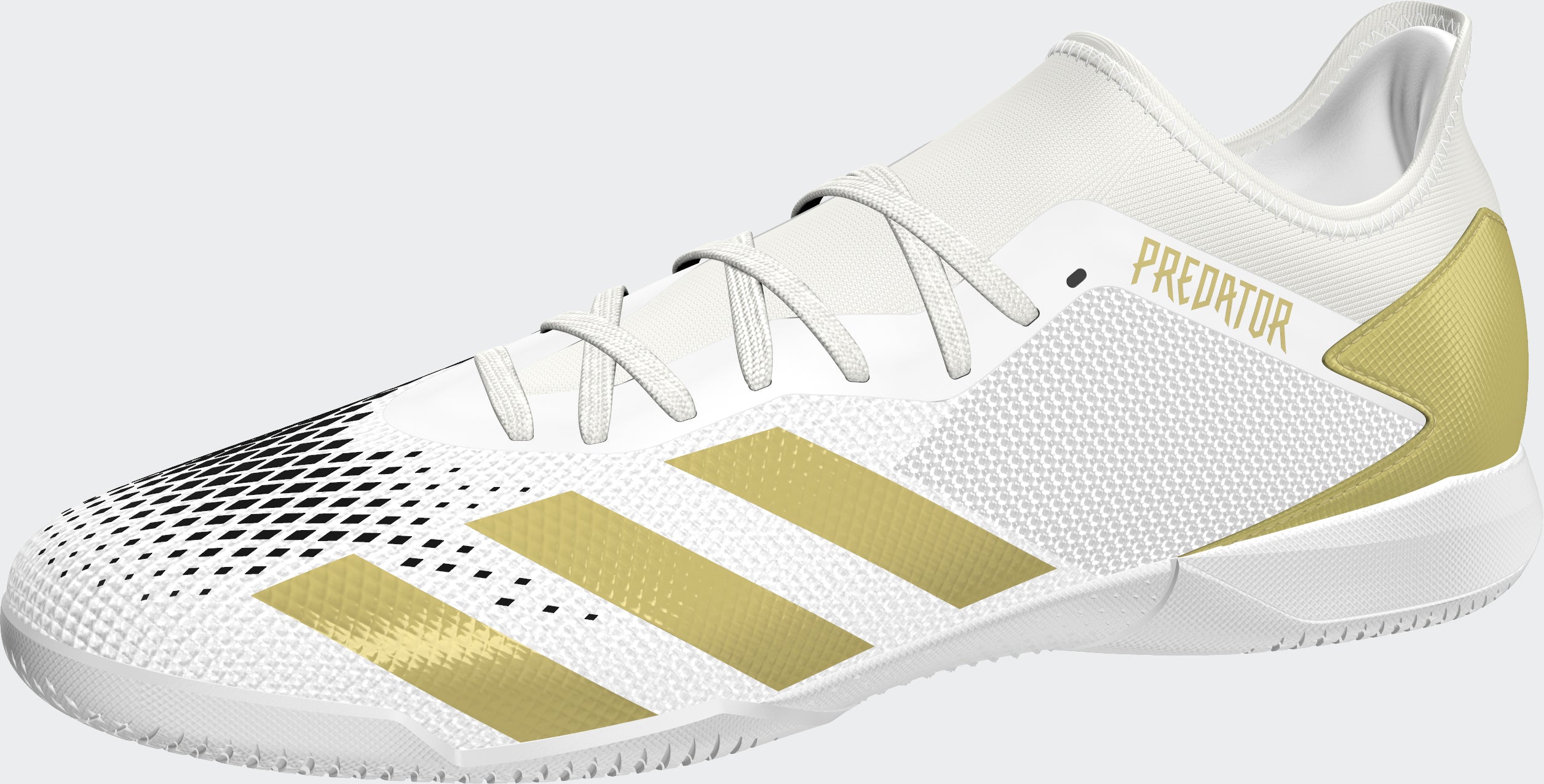 Botas de fútbol sala adidas Predator Mutator 20.3 Low en blanco, dorado y negro