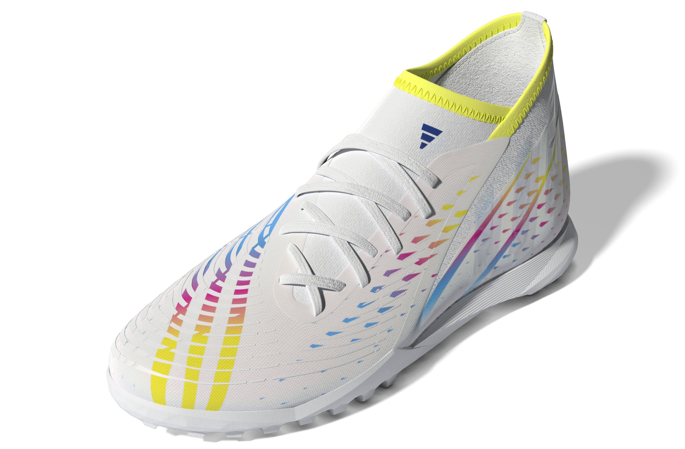Botas de fútbol adidas Predator Edge.3 Turf Blanco/Amarillo/Azul