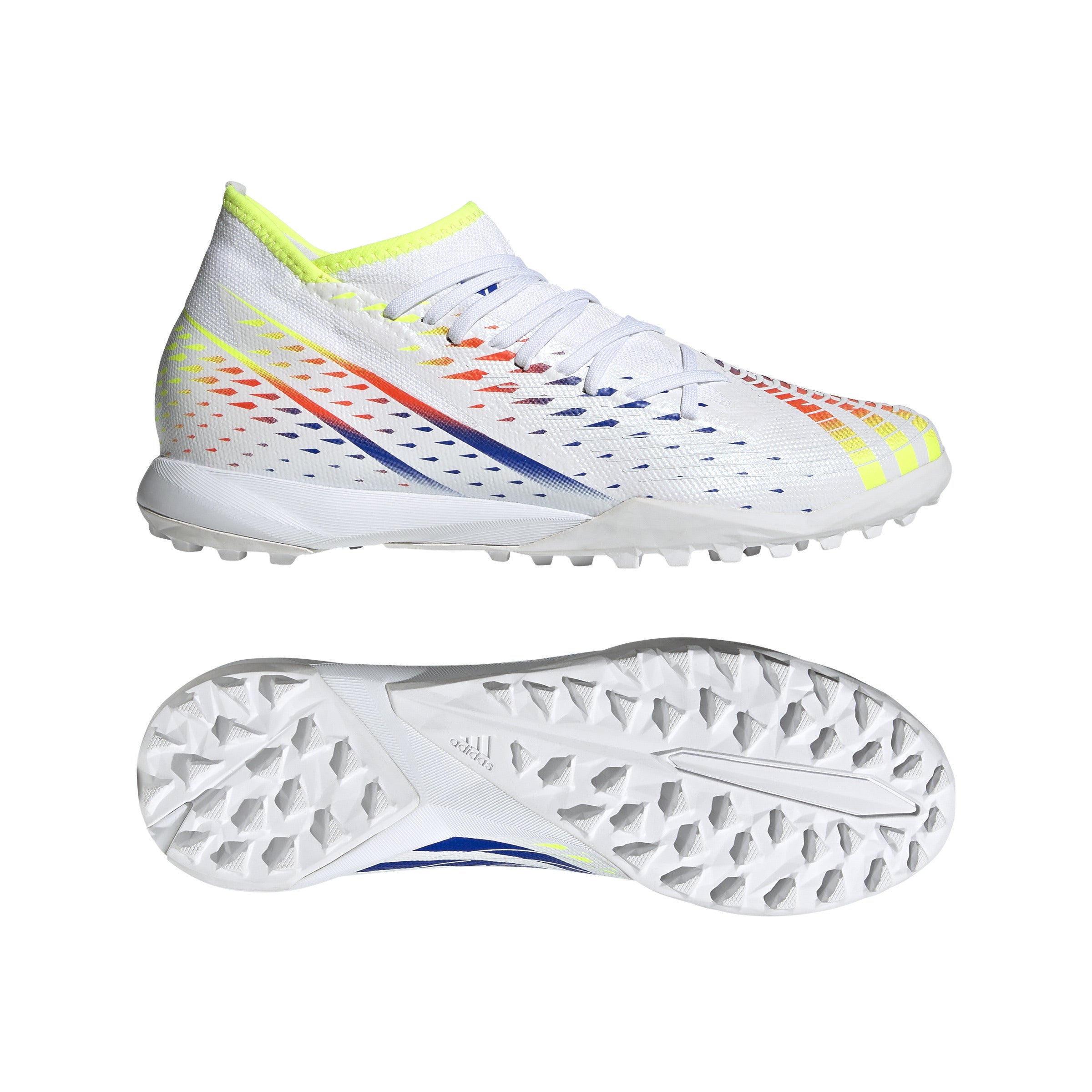 Botas de fútbol adidas Predator Edge.3 Turf Blanco/Amarillo/Azul