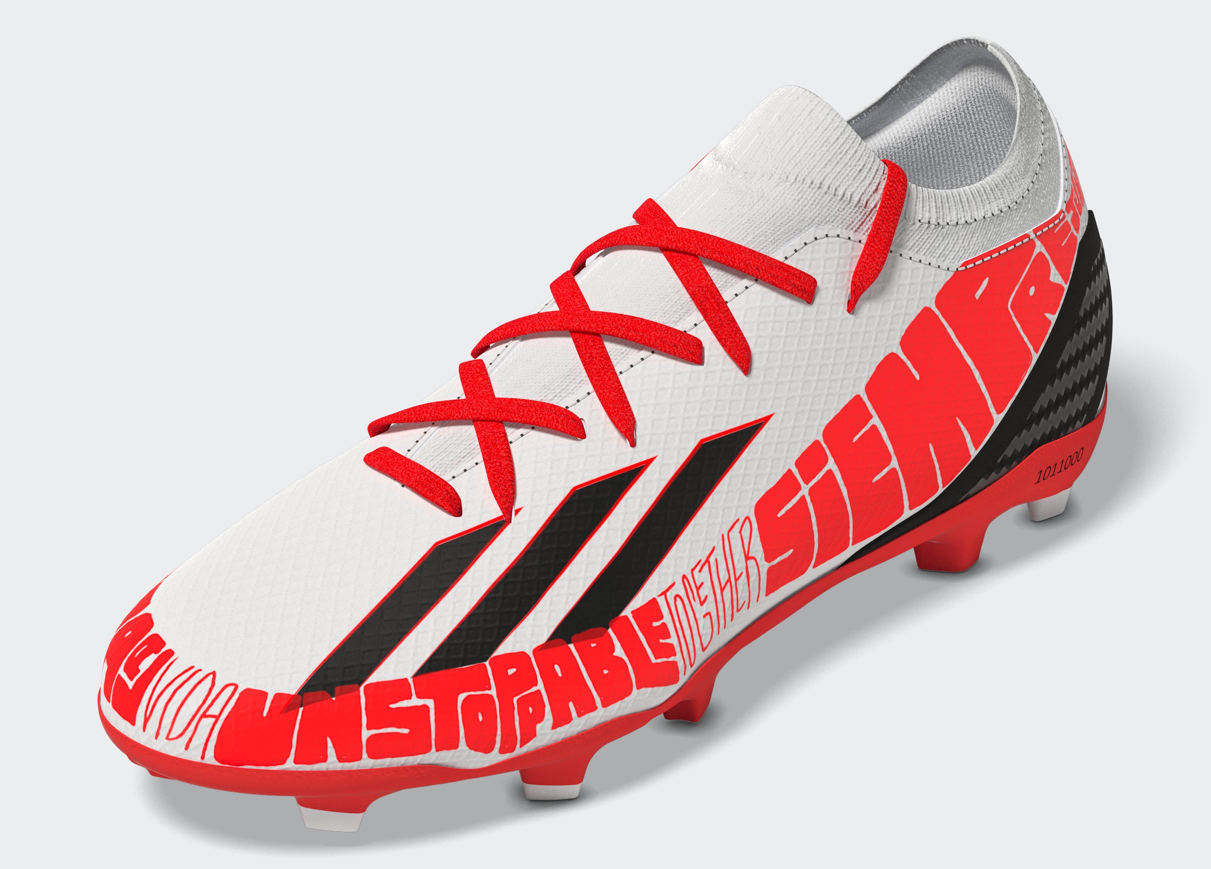 adidas Speedportal Messi 3 FG Firm Ground Football Boots White/Black/Red