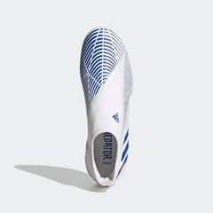 Botas de césped sin cordones adidas Predator Edge.3 en blanco y azul