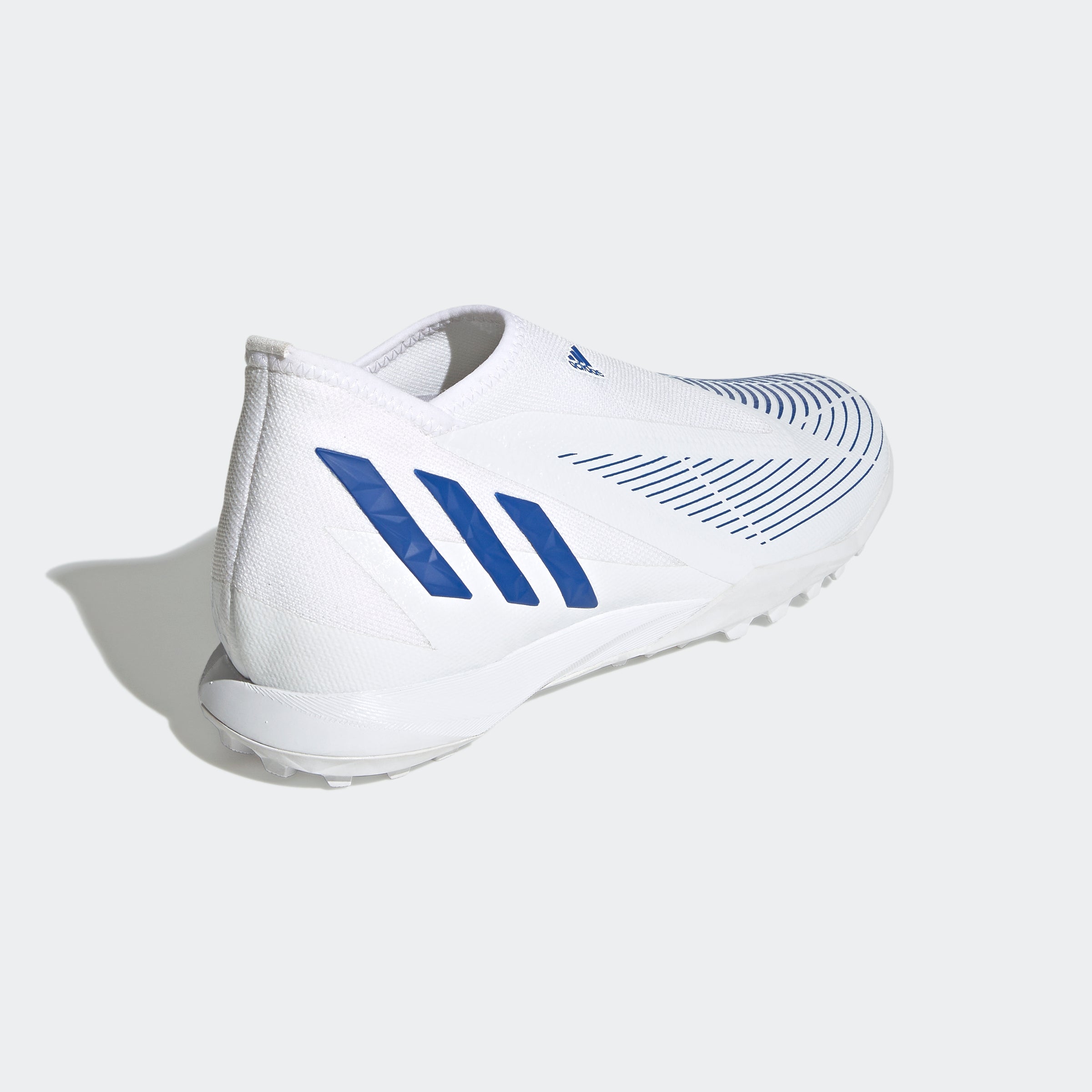 Botas de césped sin cordones adidas Predator Edge.3 en blanco y azul
