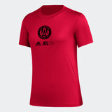 adidas Atlanta United Pre Game Women's Tee - Victory Red