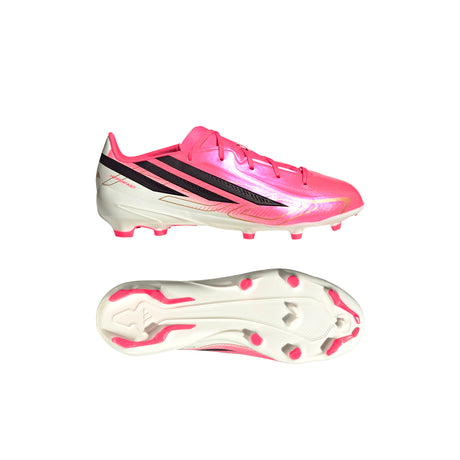 adidas F50 Hyperfast League Firm Ground Youth Soccer Cleats - Turquesa/Black/Gold