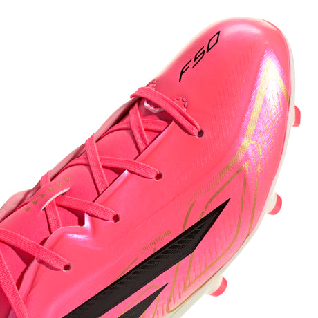 adidas F50 Hyperfast League Firm Ground Youth Soccer Cleats - Turquesa/Black/Gold