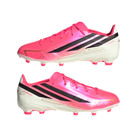 adidas F50 Hyperfast League Firm Ground Youth Soccer Cleats - Turquesa/Black/Gold