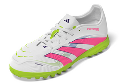 Botas de fútbol adidas Predator League Turf para niños, color blanco