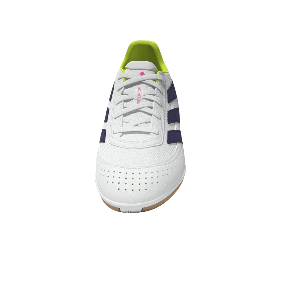 Botas de fútbol sala adidas Predator Club Sala para niños, color blanco y morado